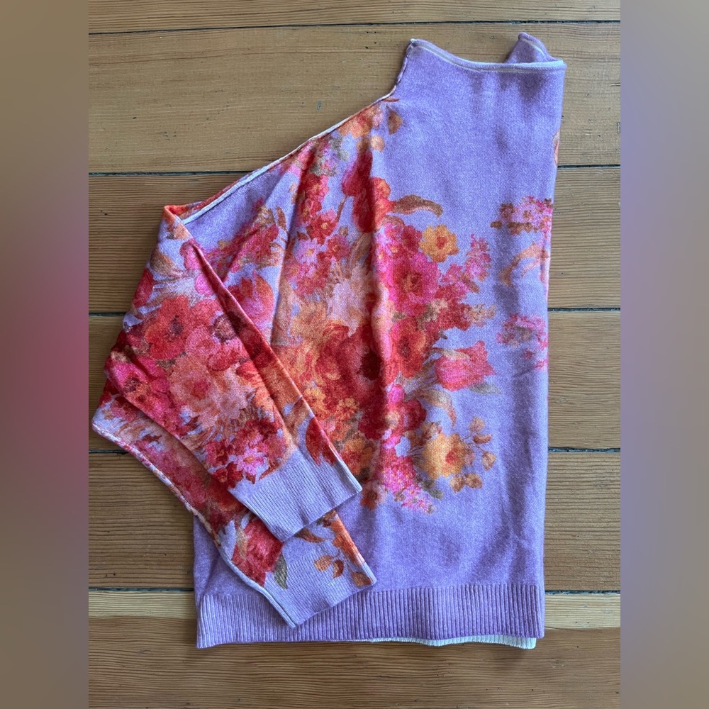 Pilcro Lavender Flower CASHMERE Sweater